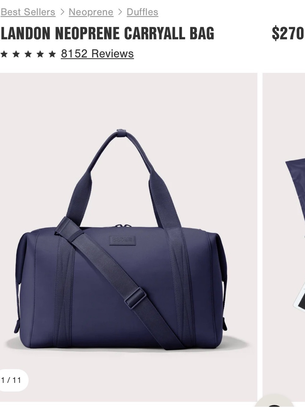Danger Dover Landon Neoprene Carryall Bag - Navy XL